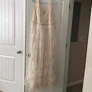 Wedding Dress 2X Ivory Lace Beaded Maxi Dress